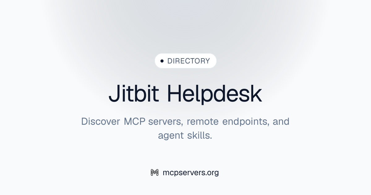 Jitbit Helpdesk MCP Server | Awesome MCP Servers