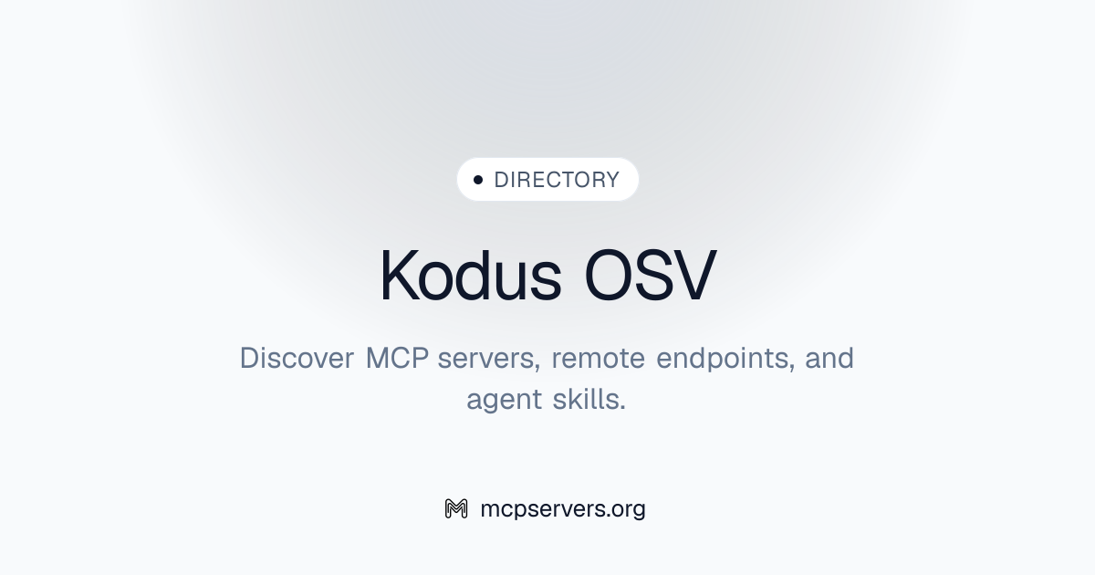 Kodus OSV MCP Server | Awesome MCP Servers