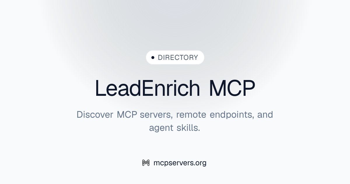 Lead Enrich MCP Server | Awesome MCP Servers