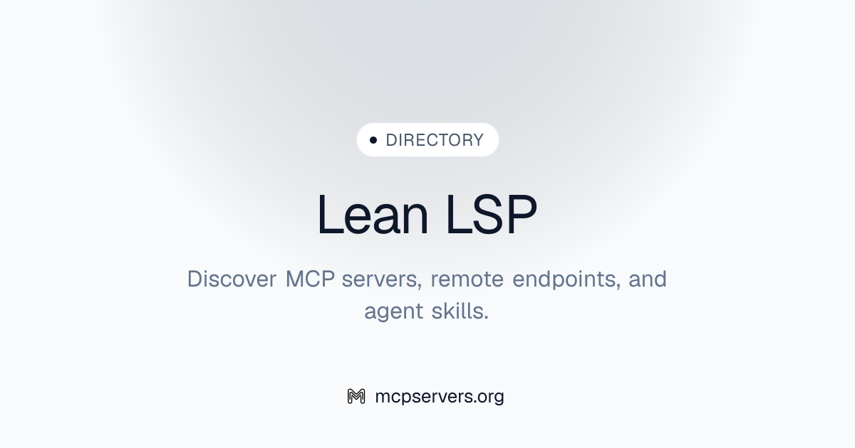 Lean LSP MCP Server | Awesome MCP Servers
