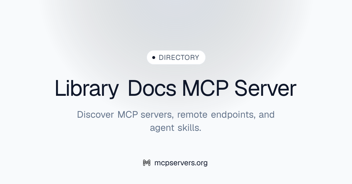 Library Docs MCP Server | Awesome MCP Servers