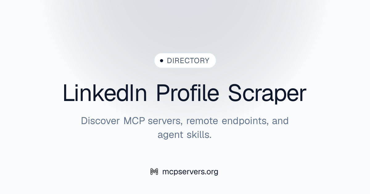 LinkedIn Profile Scraper MCP Server | Awesome MCP Servers