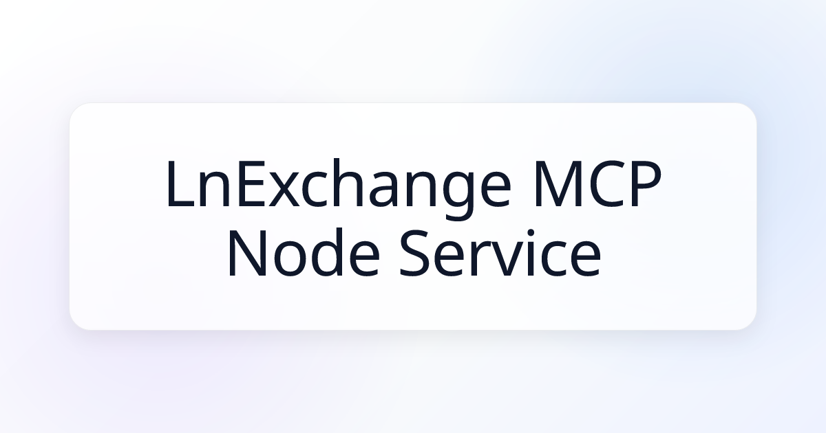 LnExchange MCP Node Service Server | Awesome MCP Servers