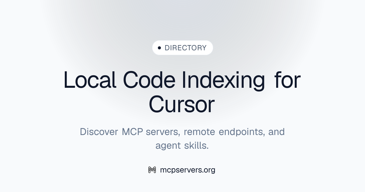 Local Code Indexing for Cursor MCP Server | Awesome MCP Servers