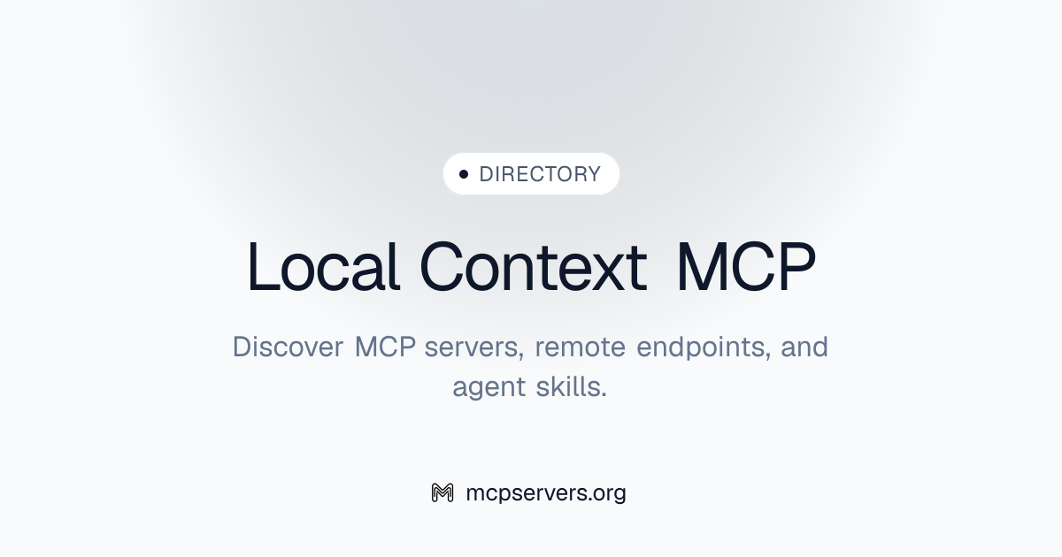 Local Context MCP Server | Awesome MCP Servers