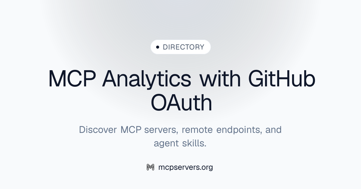 MCP Analytics with GitHub OAuth Server | Awesome MCP Servers