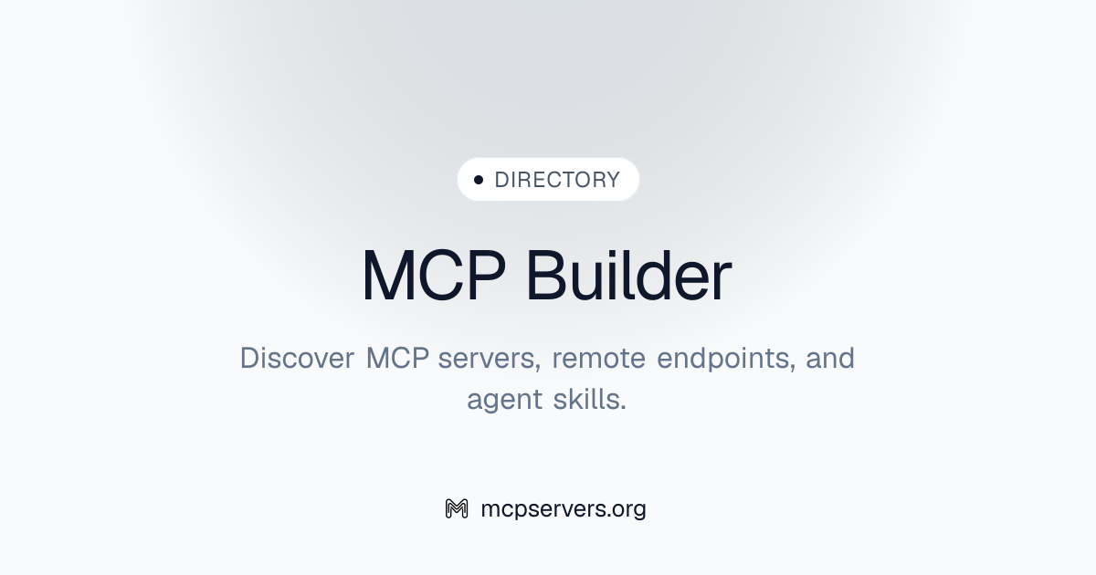 MCP Builder | Agent Skills Library