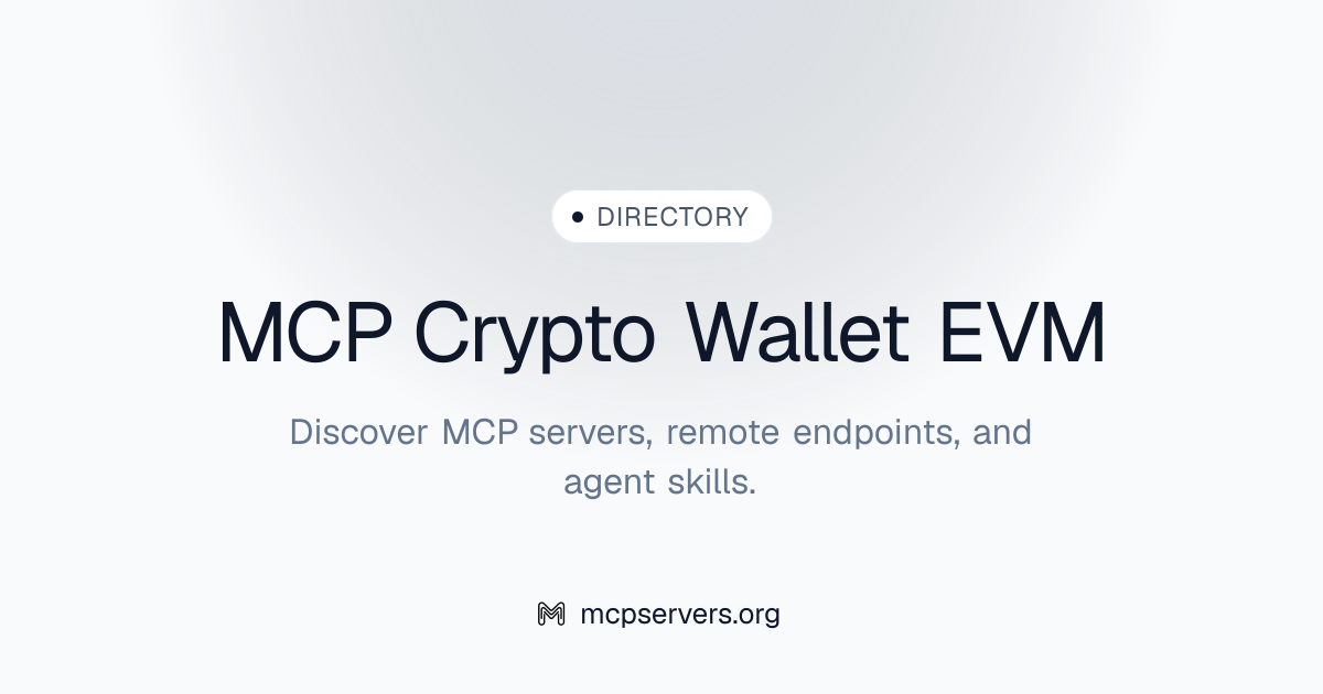 Crypto Wallet EVM MCP Server | Awesome MCP Servers