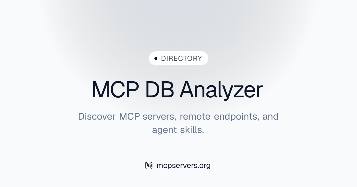 DB Analyzer MCP Server | Awesome MCP Servers
