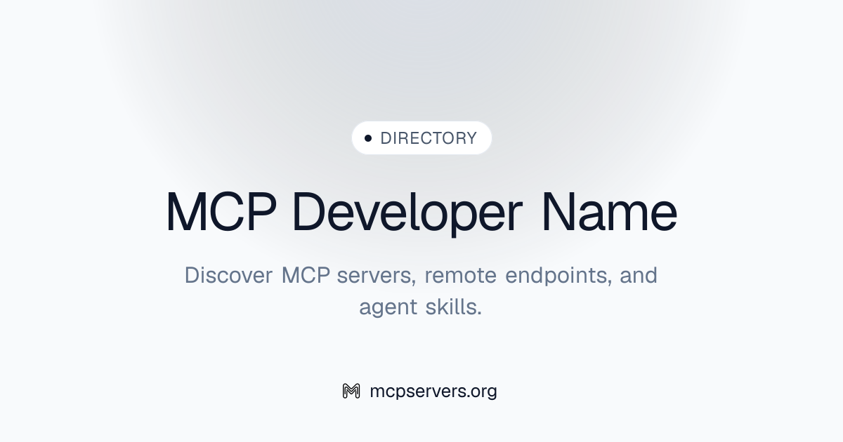 Developer Name MCP Server | Awesome MCP Servers