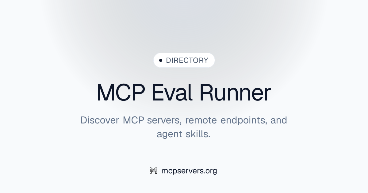 Eval Runner MCP Server | Awesome MCP Servers