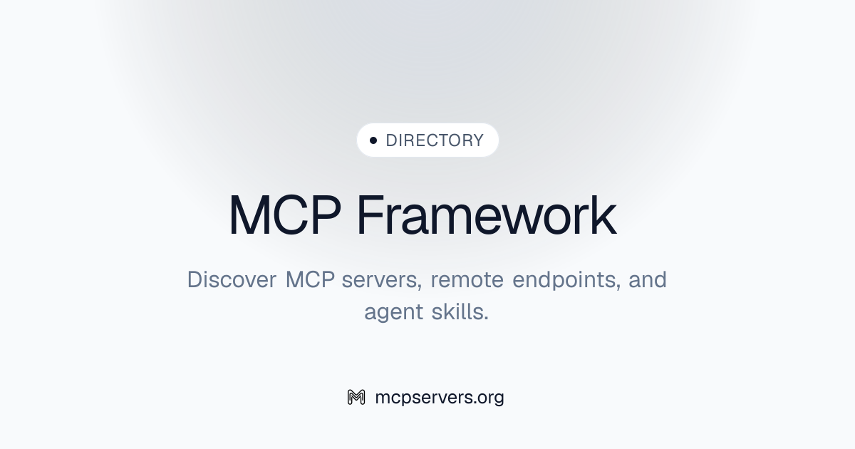 MCP Framework Server | Awesome MCP Servers