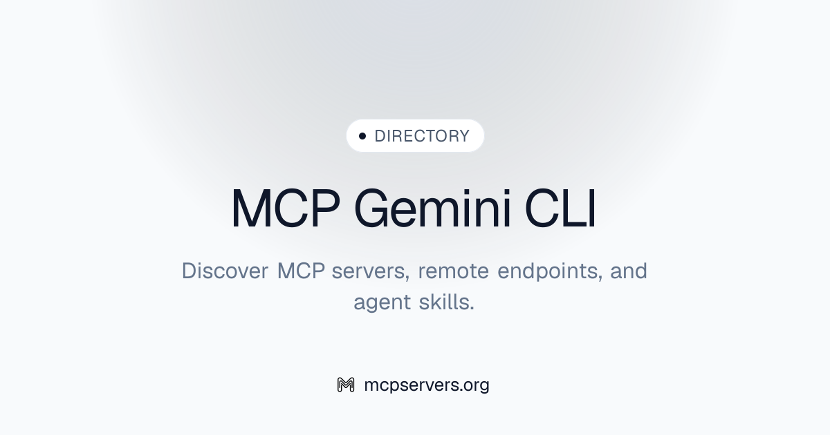 Gemini CLI MCP Server | Awesome MCP Servers