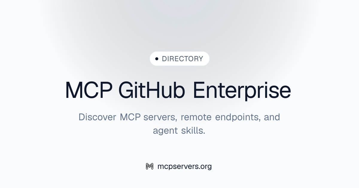 MCP GitHub Enterprise Server | Awesome MCP Servers