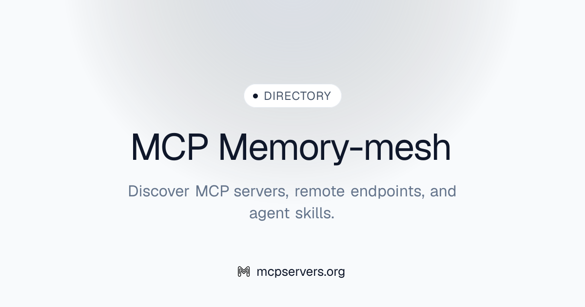 MCP Memory-mesh Server | Awesome MCP Servers