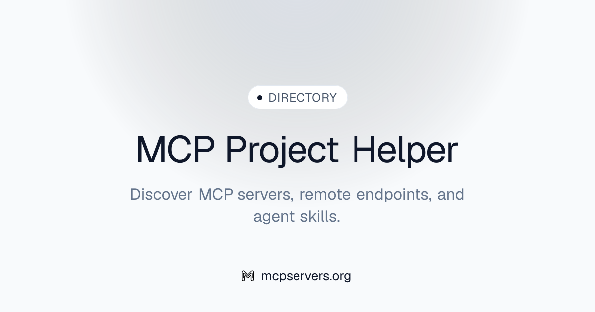 Project Helper MCP Server | Awesome MCP Servers