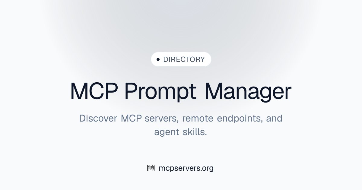 MCP Prompt Manager Server | Awesome MCP Servers