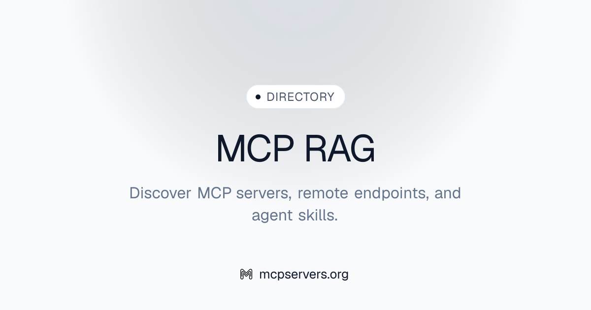 RAG MCP Server | Awesome MCP Servers