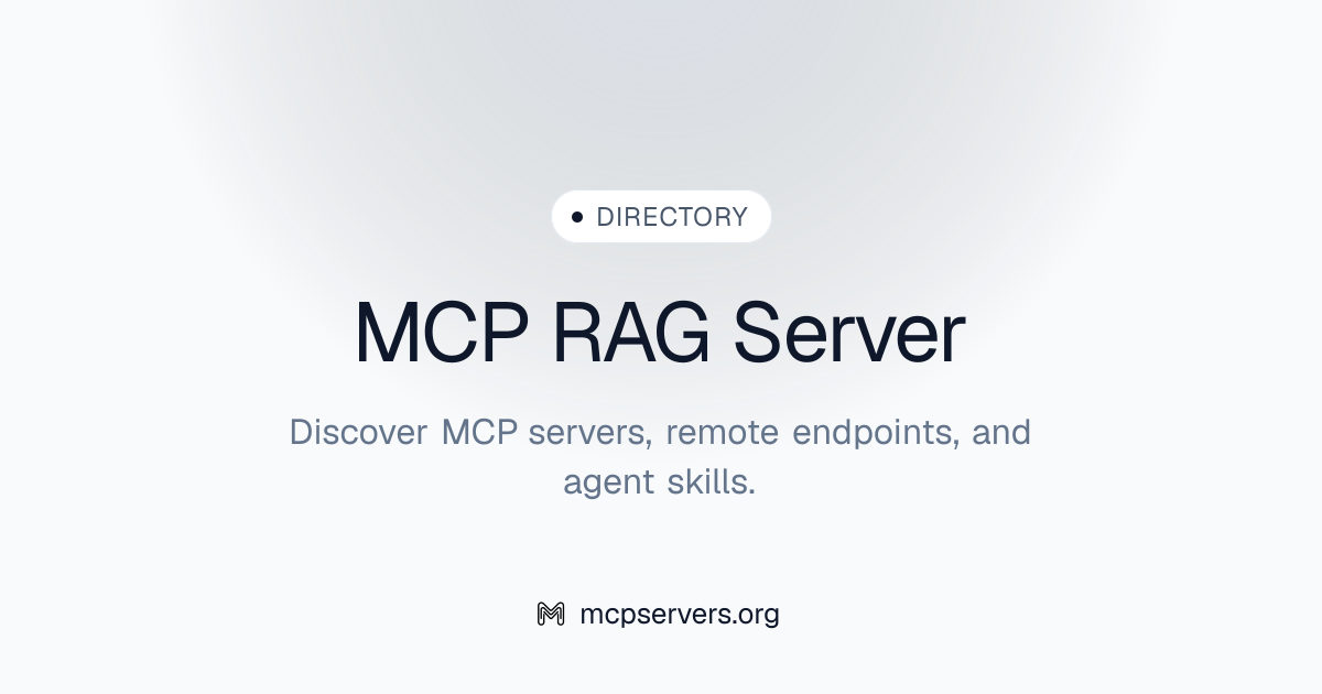 RAG MCP Server | Awesome MCP Servers