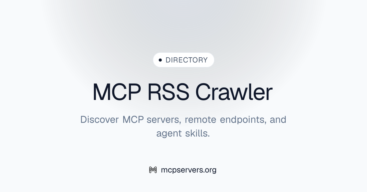 RSS Crawler MCP Server | Awesome MCP Servers