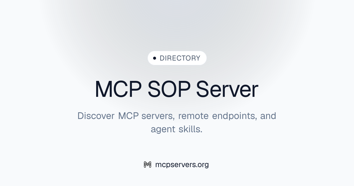 SOP MCP Server | Awesome MCP Servers