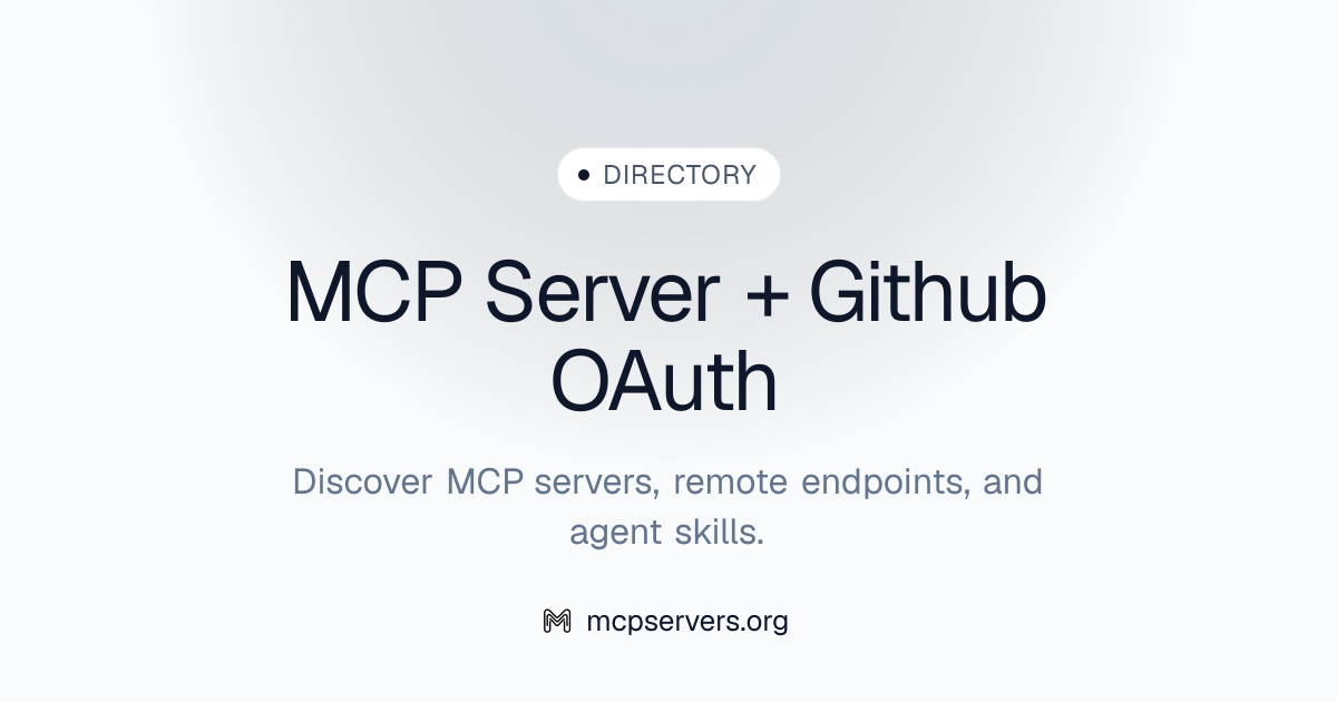 GitHub OAuth MCP Server | Awesome MCP Servers