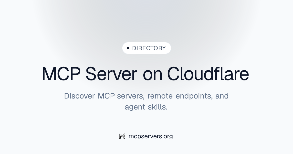 On Cloudflare MCP Server | Awesome MCP Servers