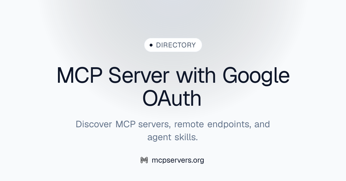 With Google OAuth MCP Server | Awesome MCP Servers