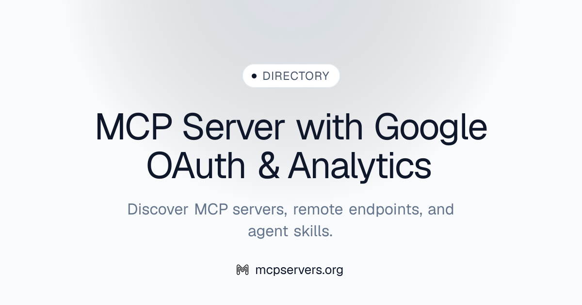 With Google OAuth & Analytics MCP Server | Awesome MCP Servers