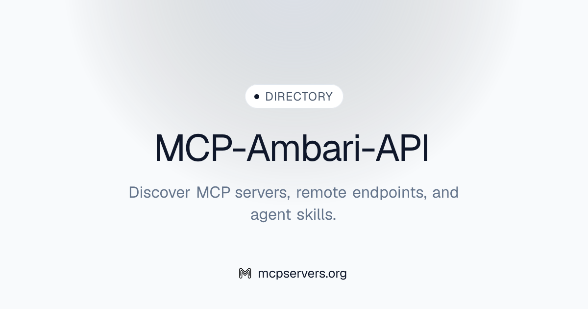 Ambari API MCP Server | Awesome MCP Servers