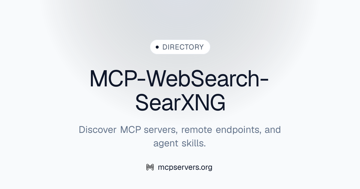 Web Search Sear XNG MCP Server | Awesome MCP Servers