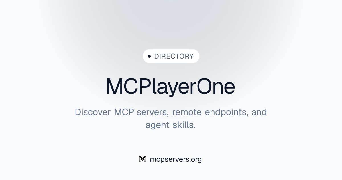 Mcplayer One MCP Server | Awesome MCP Servers