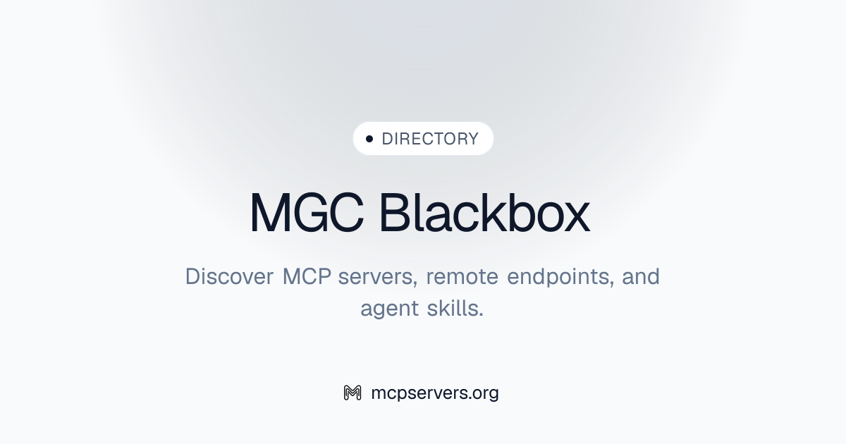 MGC Blackbox MCP Server | Awesome MCP Servers