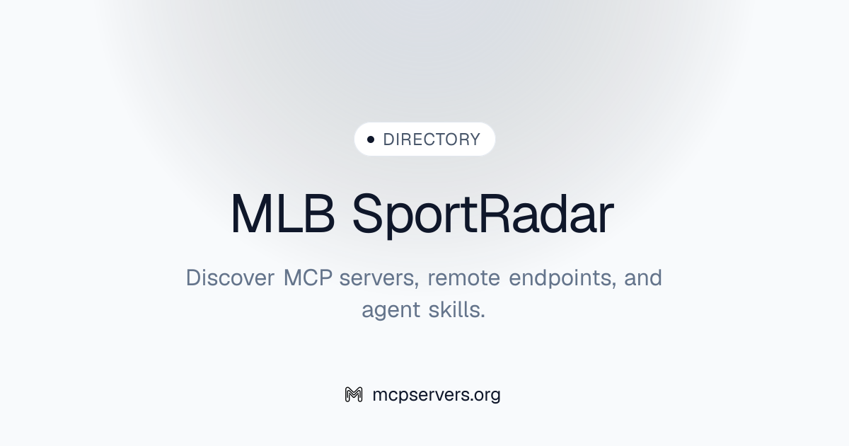 MLB Sport Radar MCP Server | Awesome MCP Servers