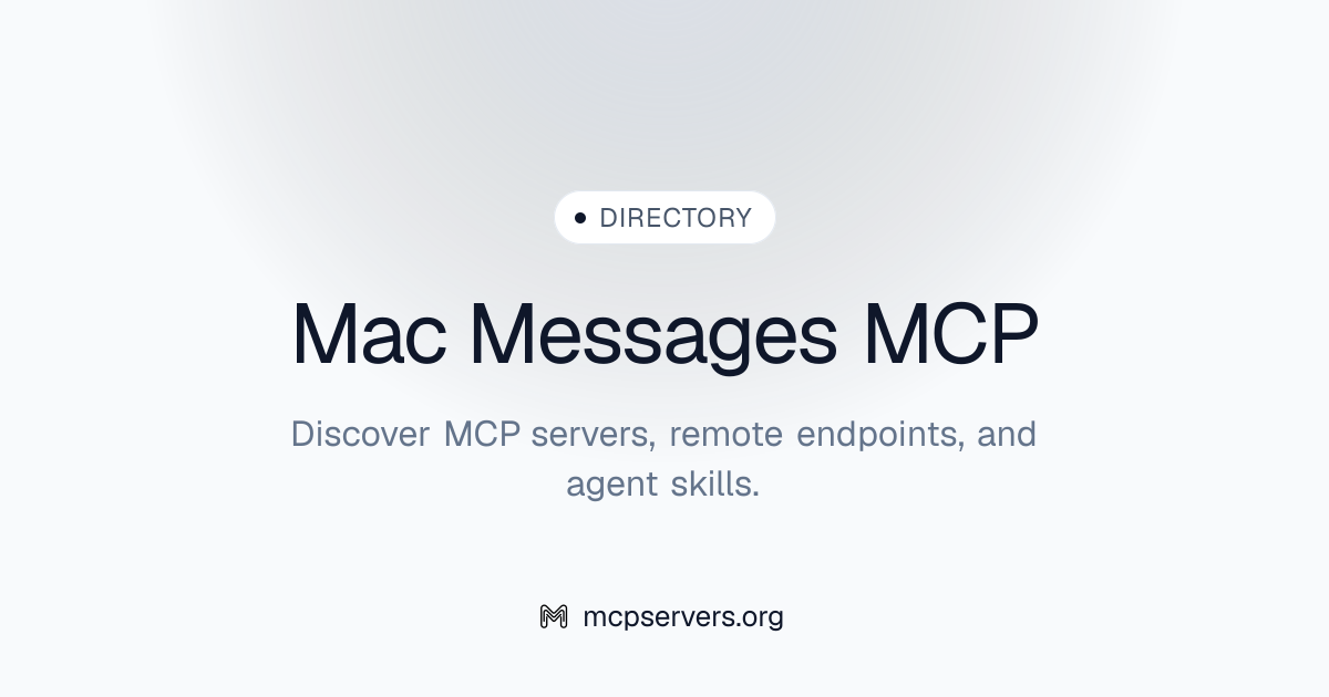 Mac Messages MCP Server | Awesome MCP Servers