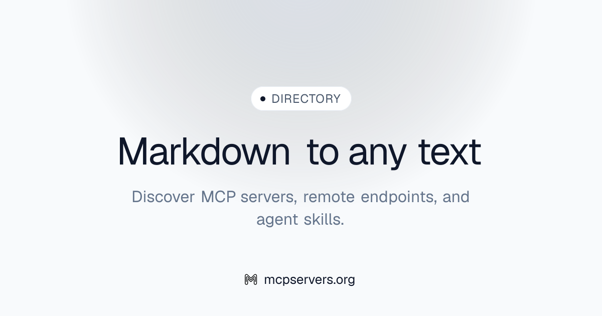 Markdown To Any Text MCP Server | Awesome MCP Servers