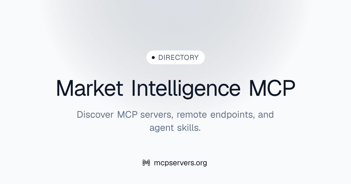 Market Intelligence MCP Server | Awesome MCP Servers