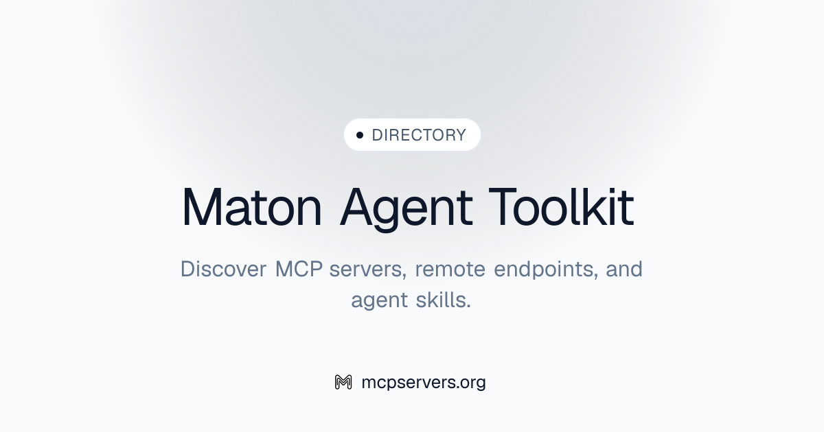 Maton Agent Toolkit MCP Server | Awesome MCP Servers