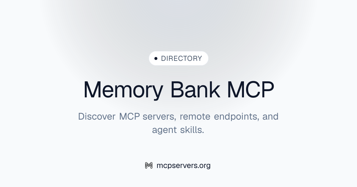 Memory Bank MCP Server | Awesome MCP Servers
