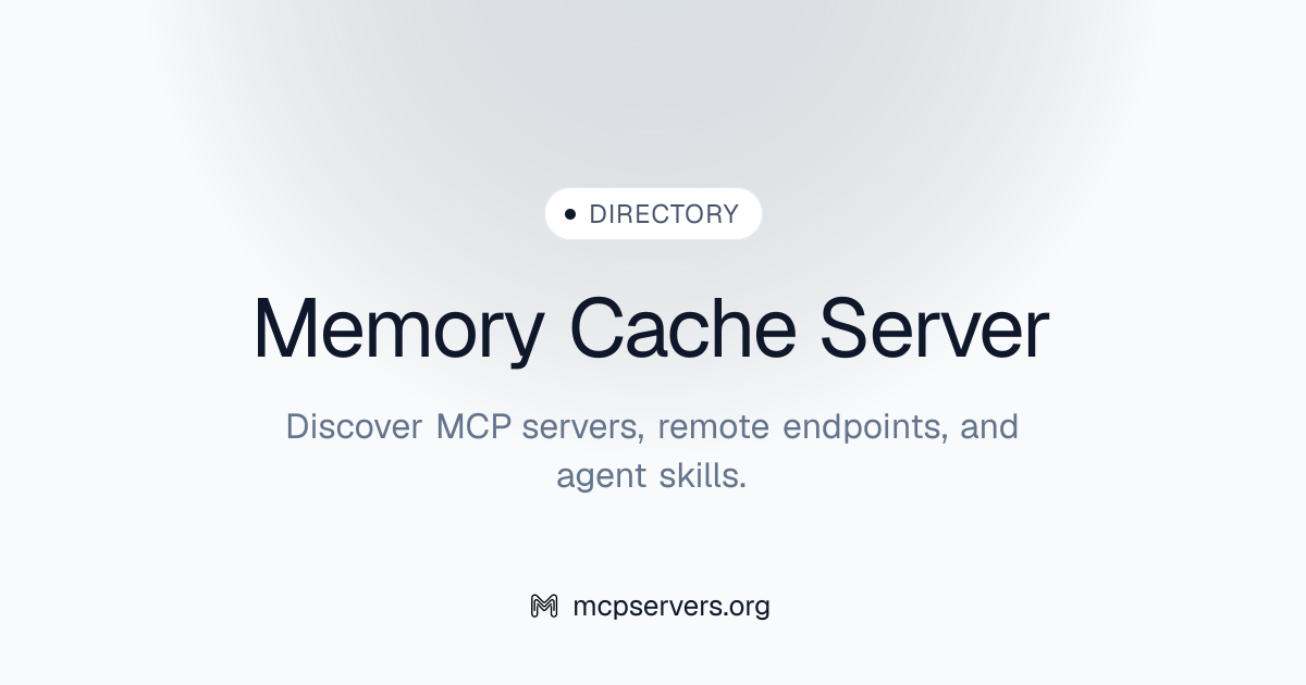 Memory Cache MCP Server | Awesome MCP Servers