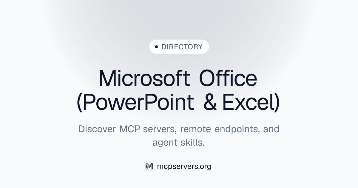 Microsoft Office (power Point & Excel) MCP Server | Awesome MCP Servers