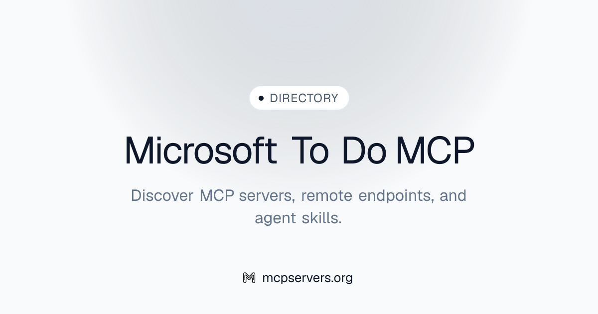 Microsoft To Do MCP Server | Awesome MCP Servers