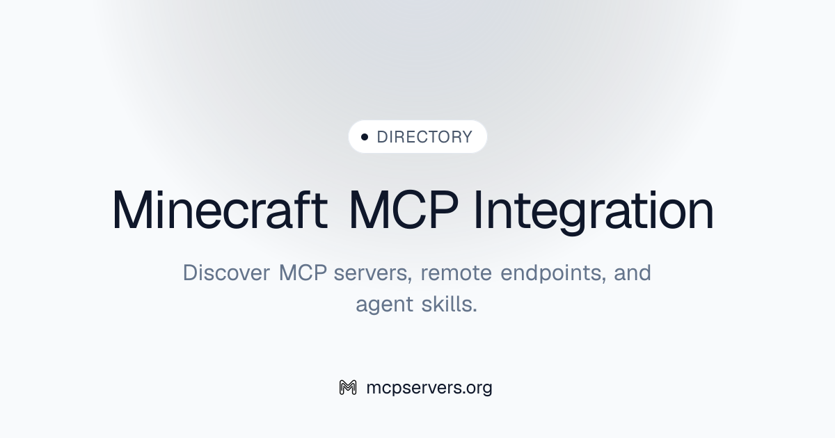 Minecraft Integration MCP Server | Awesome MCP Servers