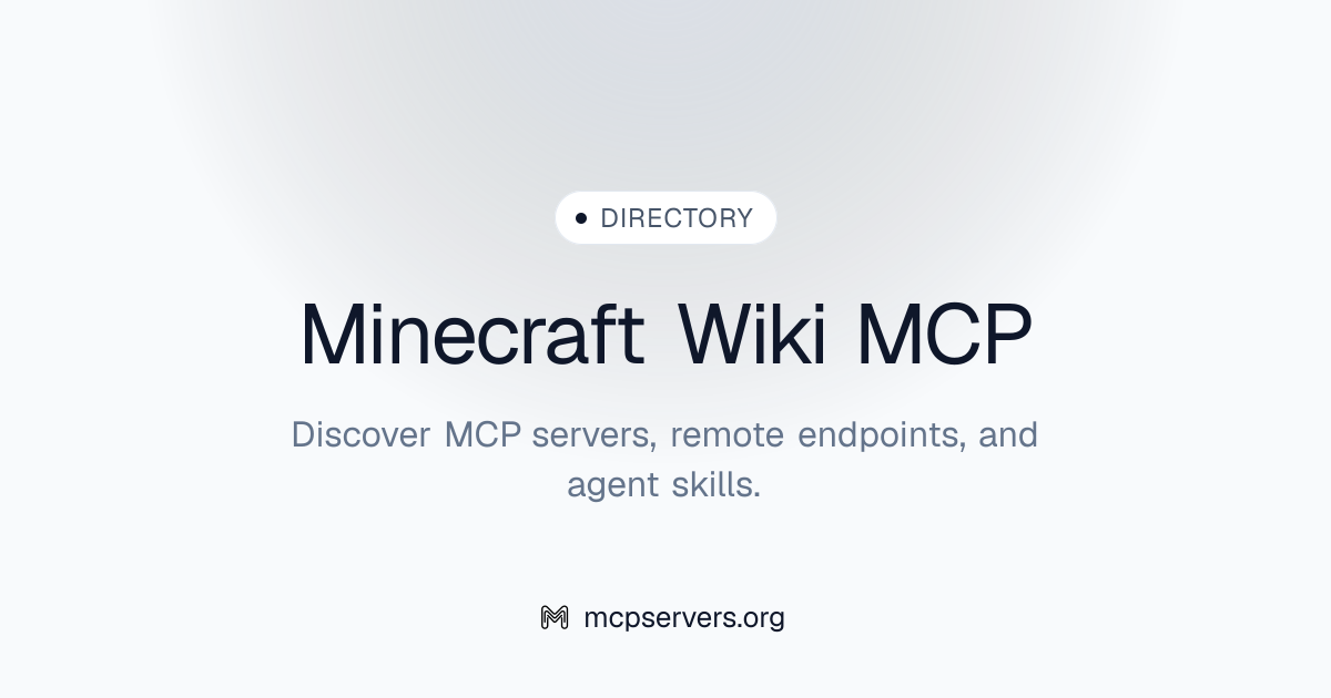 Minecraft Wiki MCP Server | Awesome MCP Servers