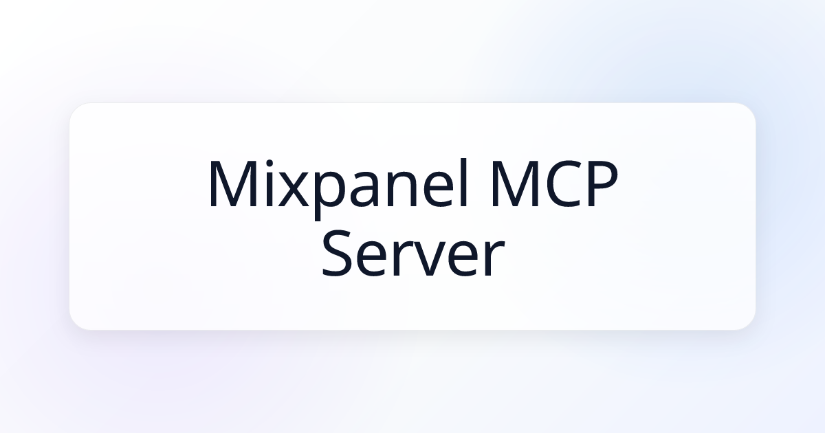 Mixpanel MCP Server | Awesome MCP Servers