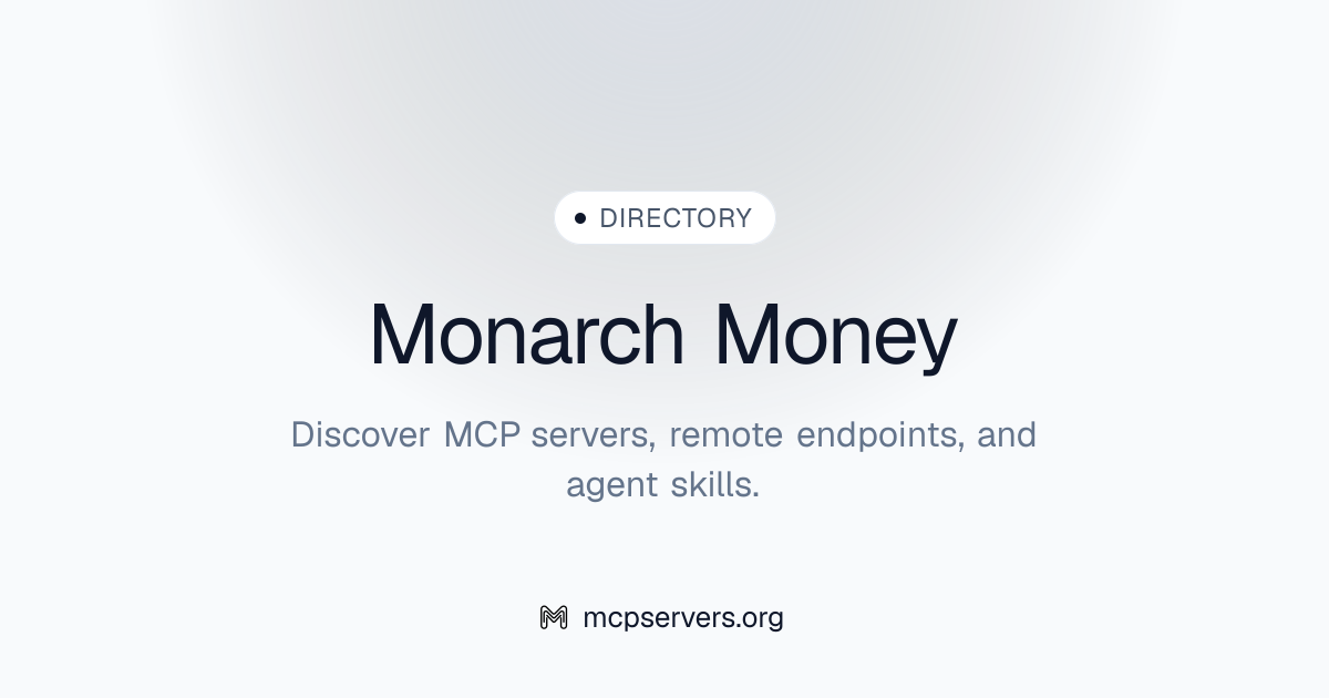 Monarch Money MCP Server | Awesome MCP Servers