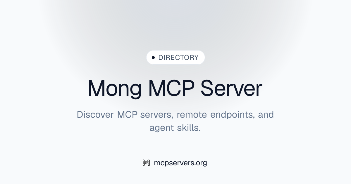 Mong MCP Server | Awesome MCP Servers