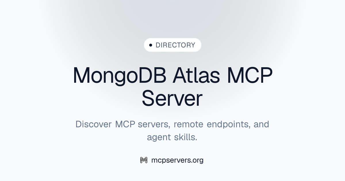 Mongo DB Atlas MCP Server | Awesome MCP Servers