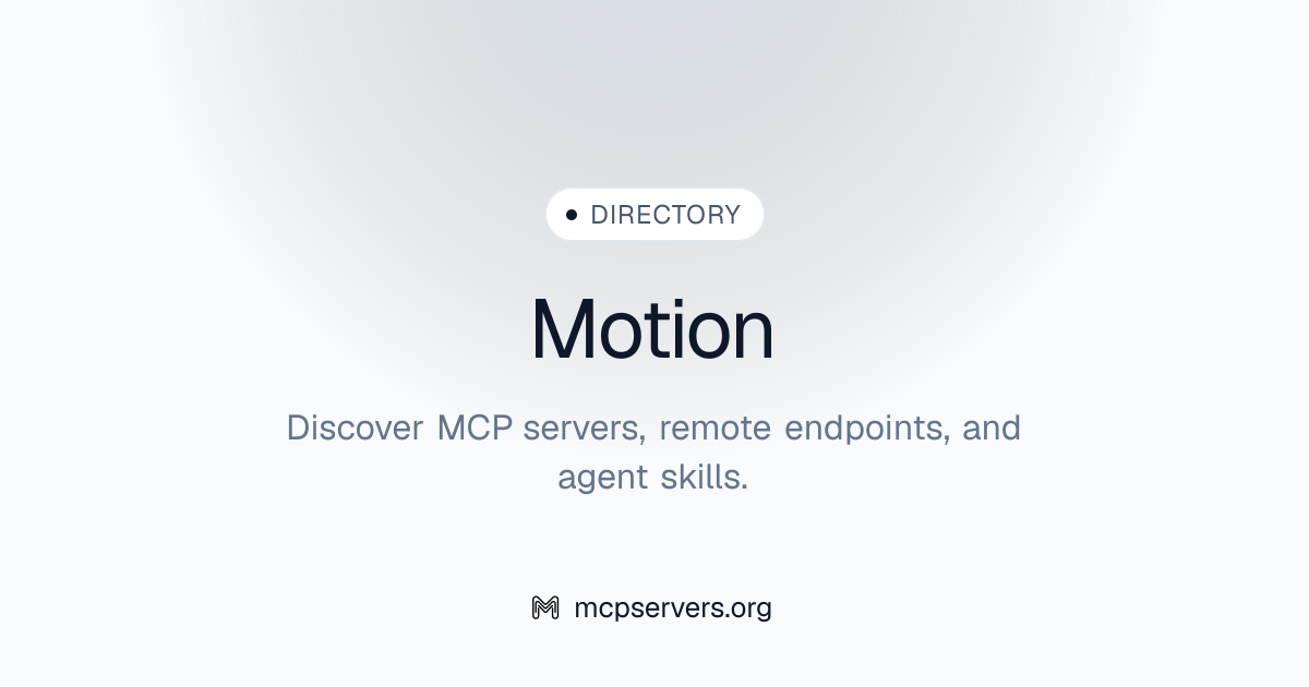 Motion MCP Server | Awesome MCP Servers