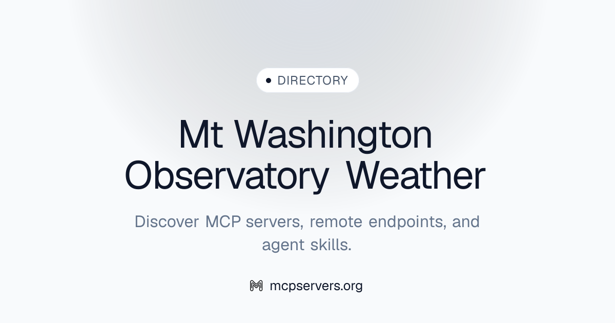 Mt Washington Observatory Weather MCP Server